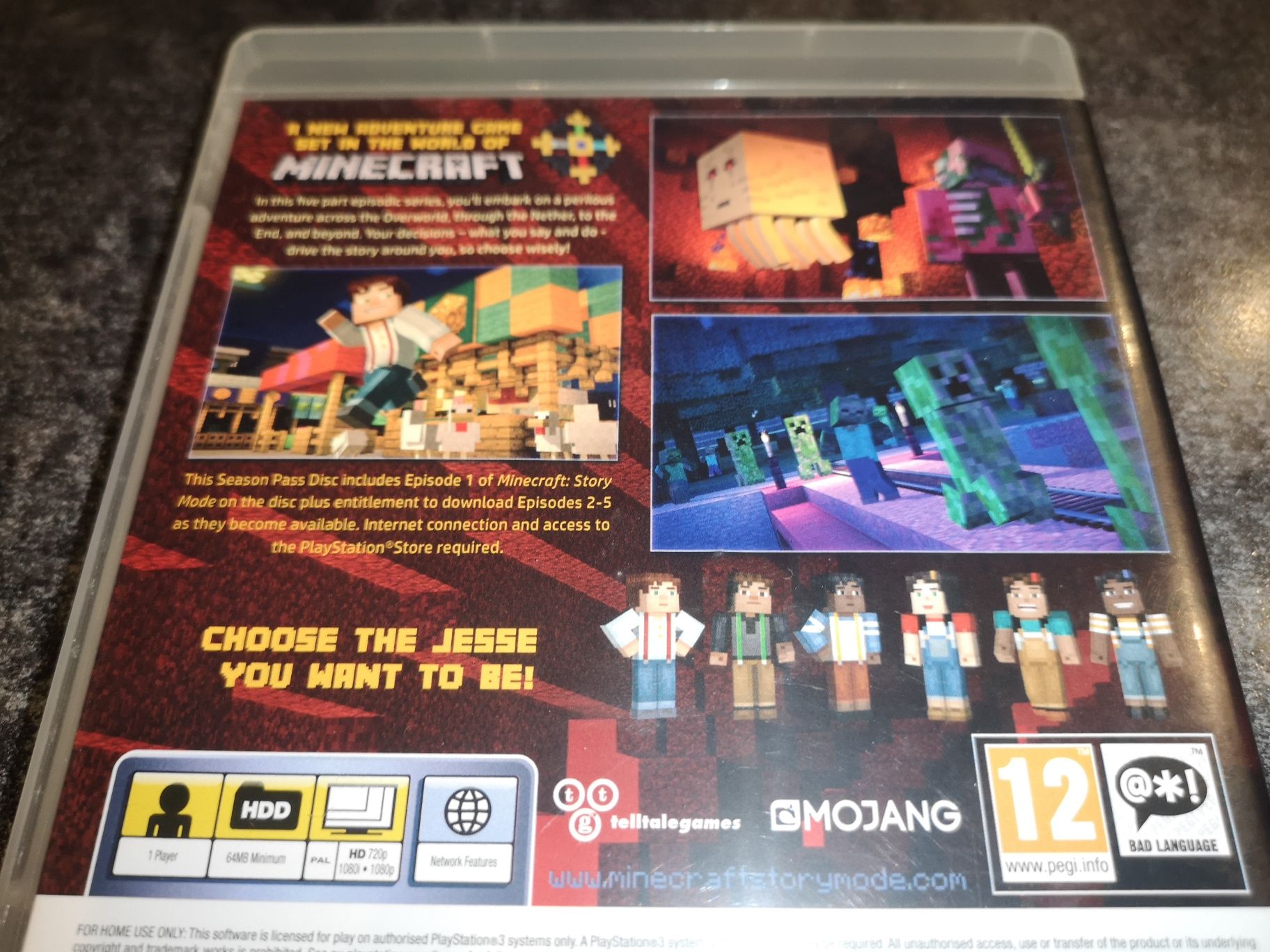 Minecraft Story Mode PS3 gra (możliwość wymiany) rzadkość na rynku