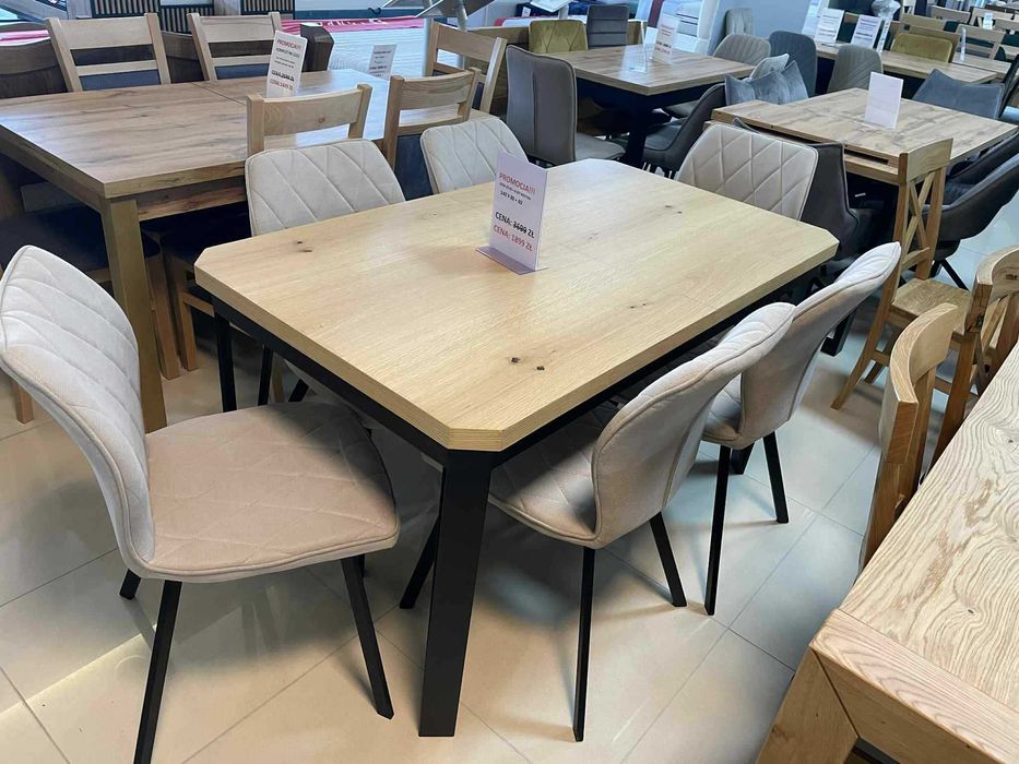 (114WN) Stół loft rozkładany + 6 krzeseł, wyprzedaż 1899 zł