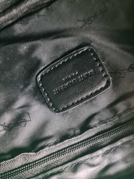 Torebka srednia Torba YSL prazkowana czarna skórzana kuferek Premium