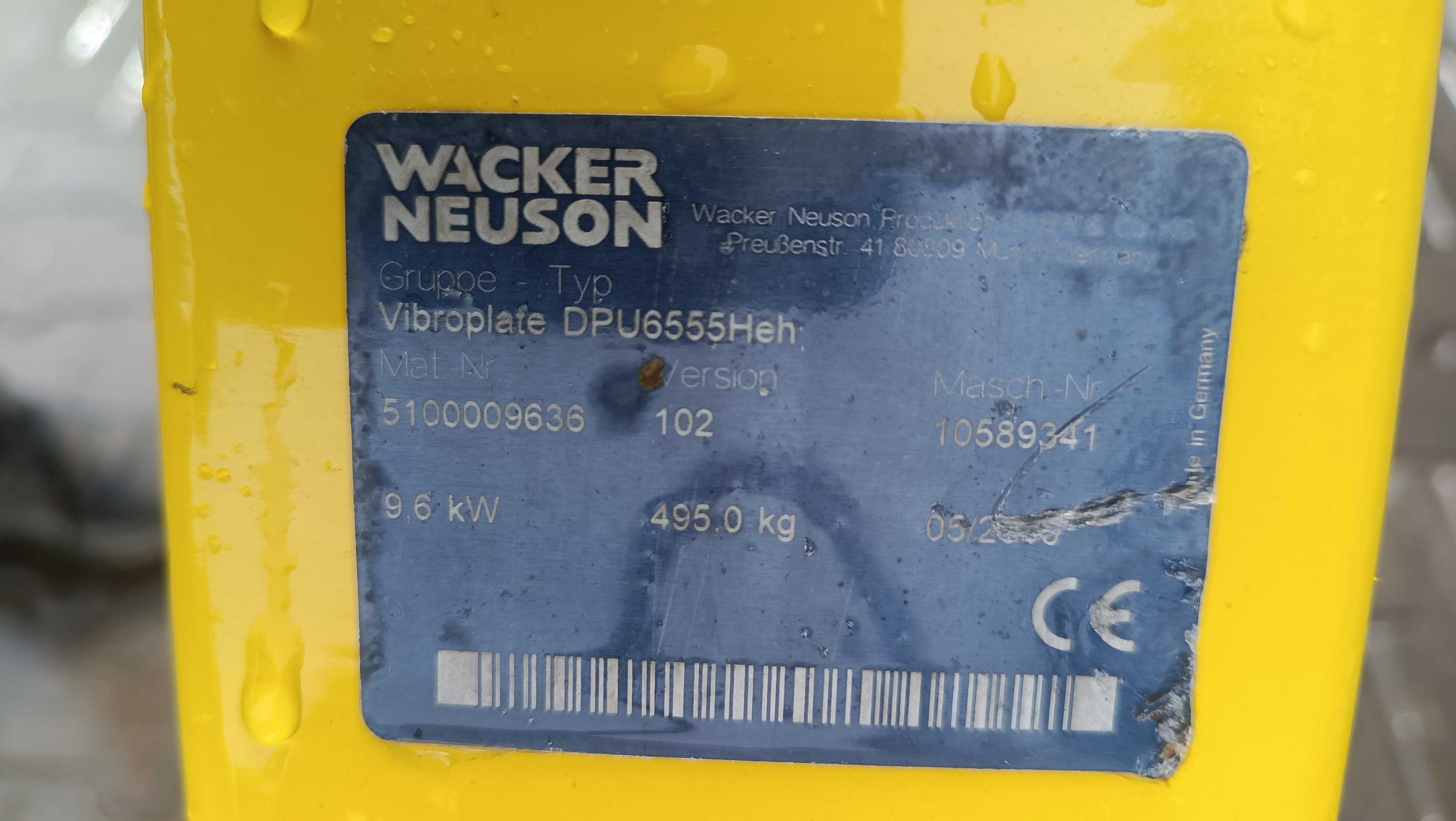 Zagęszczarka WACKER NEUSON DPU 6555 He / 480kg! / 16r! DPU 4545 Bomag