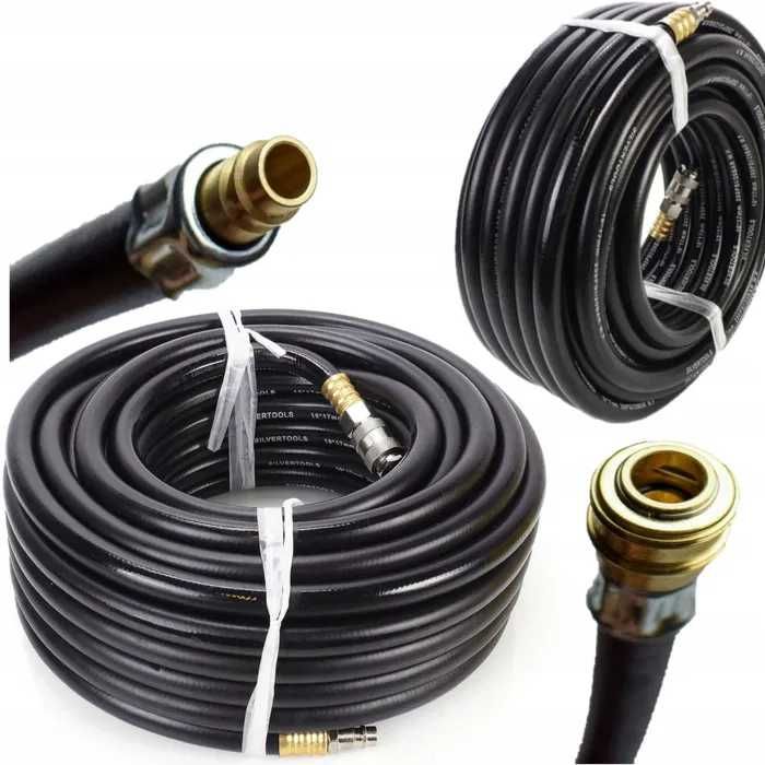 Wąż 6MM 12MM do kompresora gumowy pneumatyczny 25M wzmocniony 6x12mm
