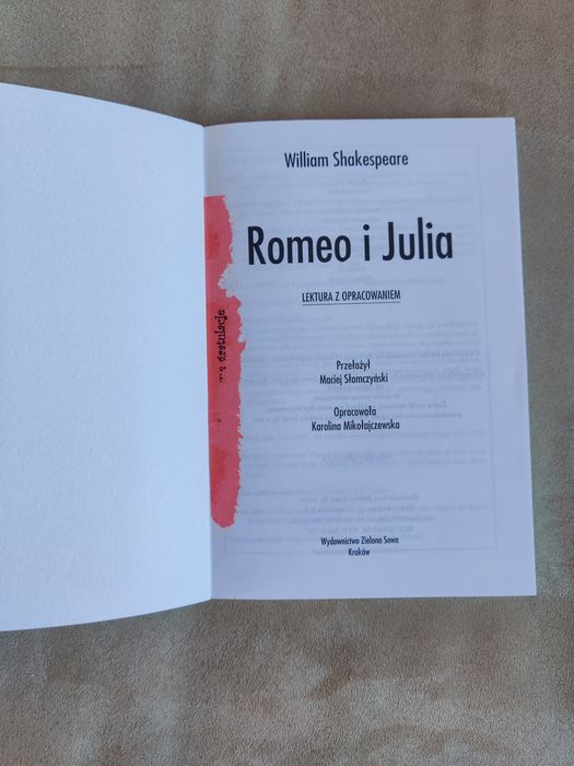 "Romeo i Julia" William Shakespeare - lektura z opracowaniem