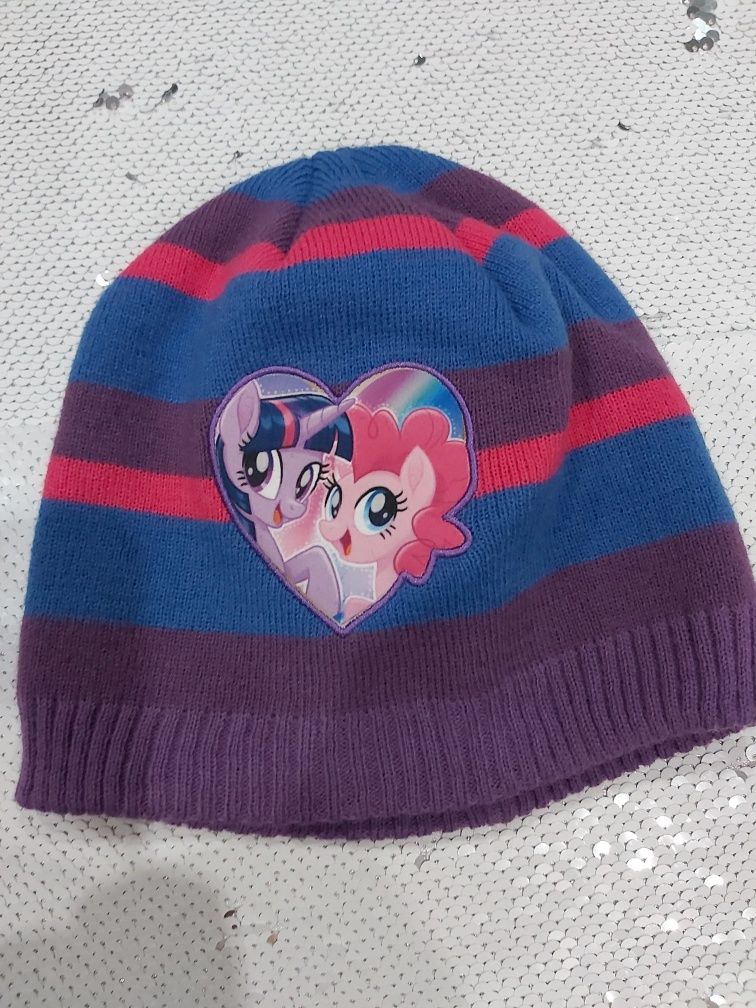 Piękny komplet 3w1 czapka + szalik + Rękawiczki z kucykami Little Pony