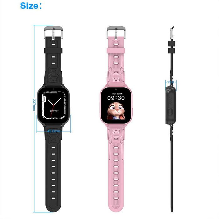 Blavec Smartwatch K-02 Kids Voice Call / GPS / 4G / SOS różowy