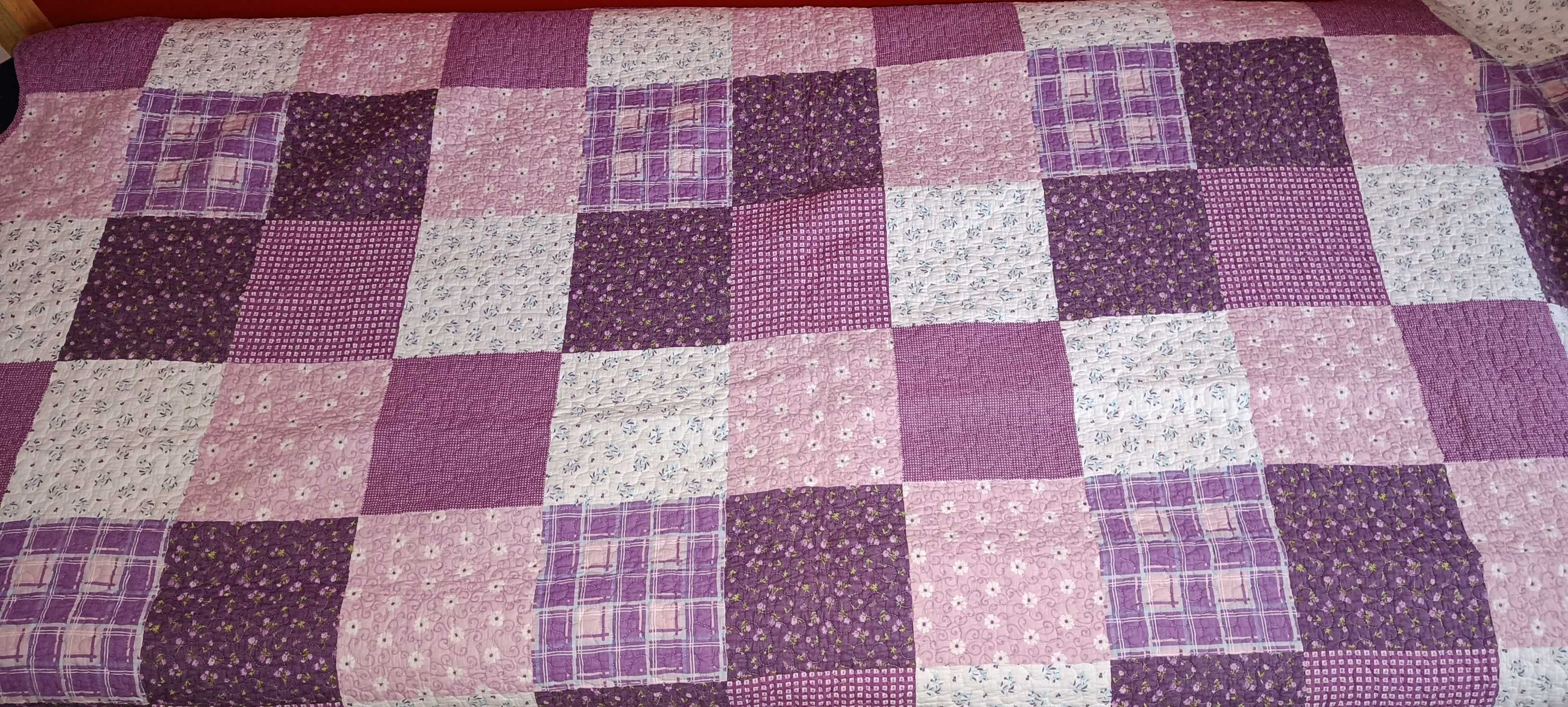 PaTcHwOrK. Duża, unikatowa, dwustronna narzuta na łóżko, patchwork.