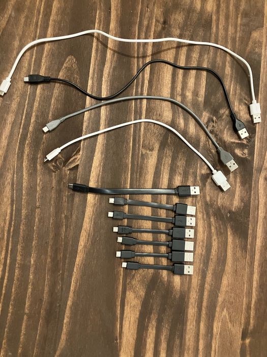 lot of short micro-usb charging cables