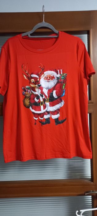 T shirt damski z motywem mikołaja r.L Nowa