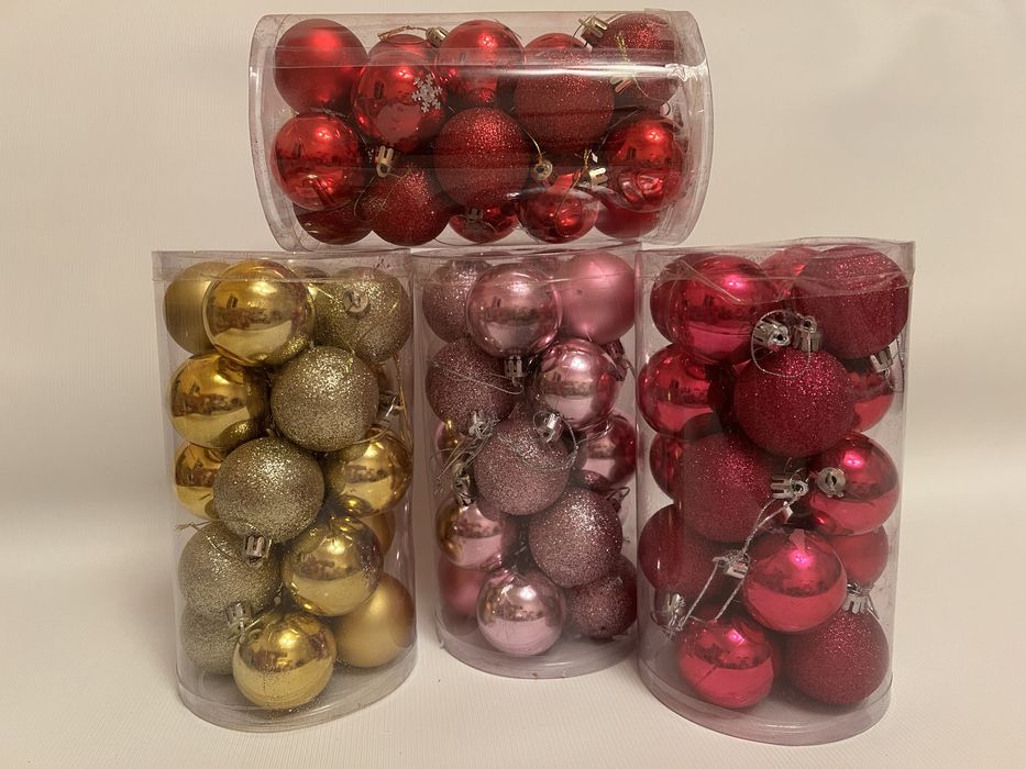 Набір новорічних кульок у колбі (20 шт.), діаметр 5 см