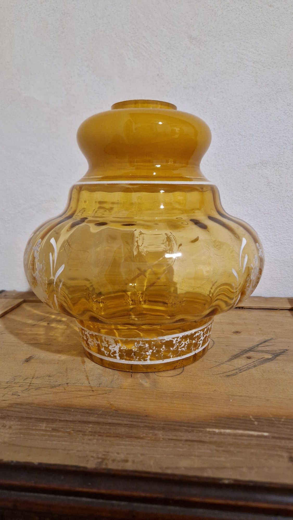 Abajur de vidro âmbar vintage