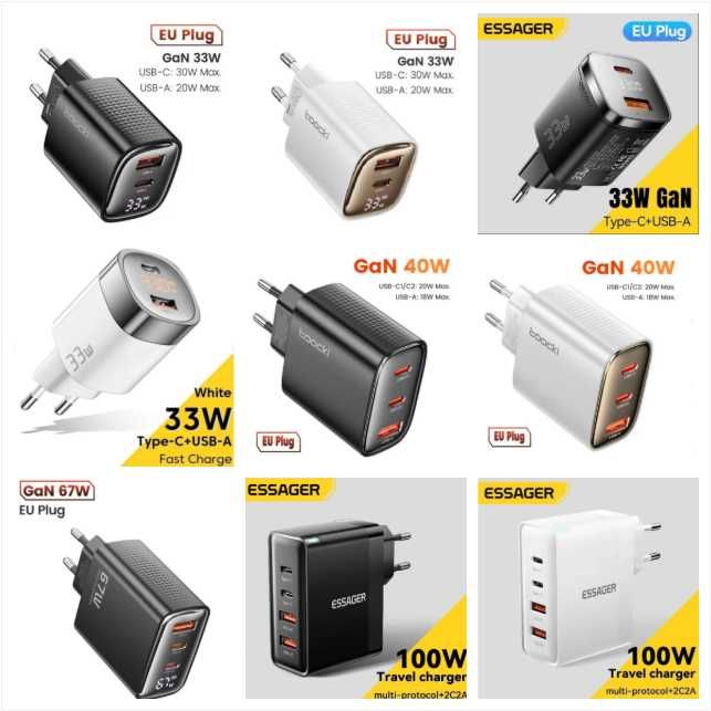 Зарядні пристрої Ugreen, Toocki, Essager, Asometech