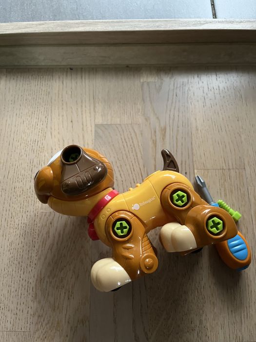 Собачка на шурупах із викруткою, набір іграшкових інструментів