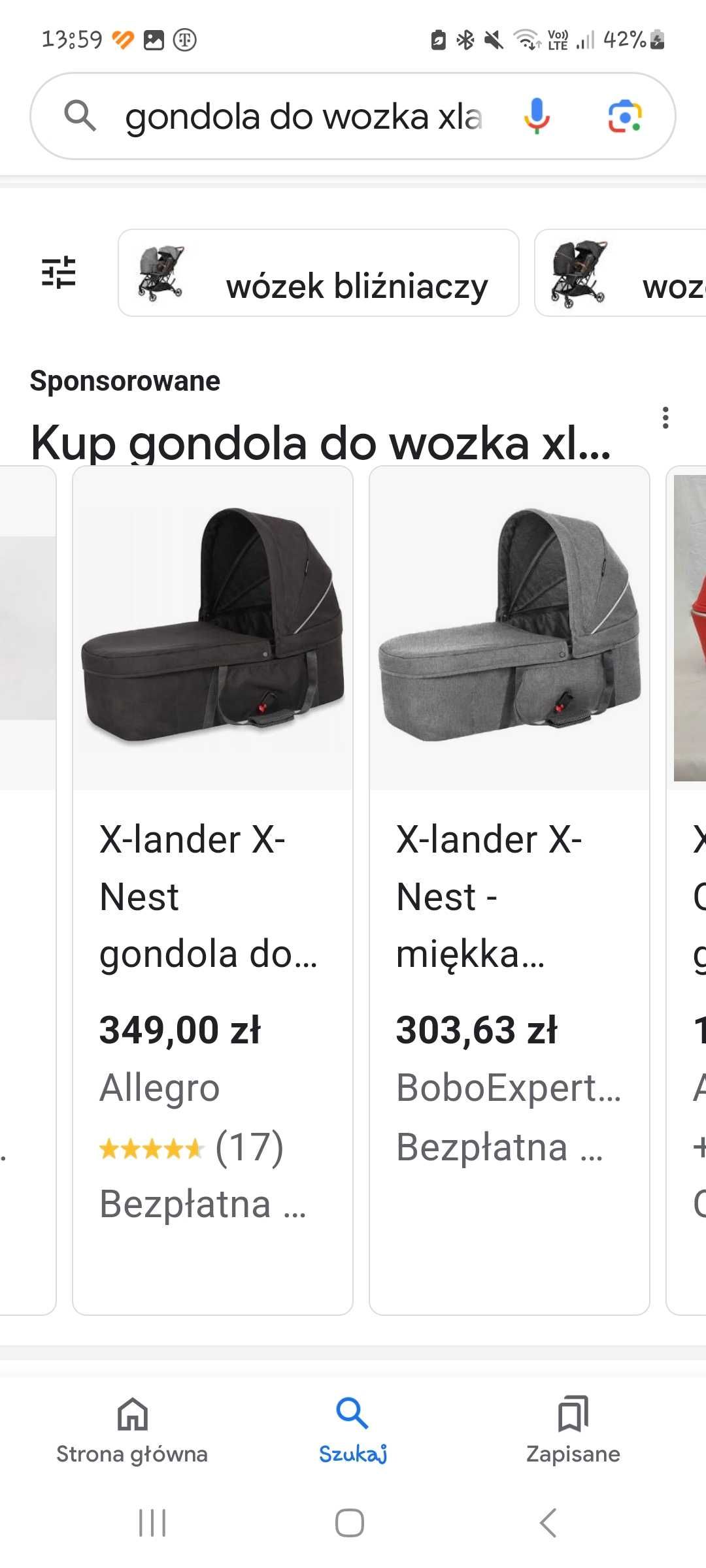 Gondola do wozka xlander xdouble