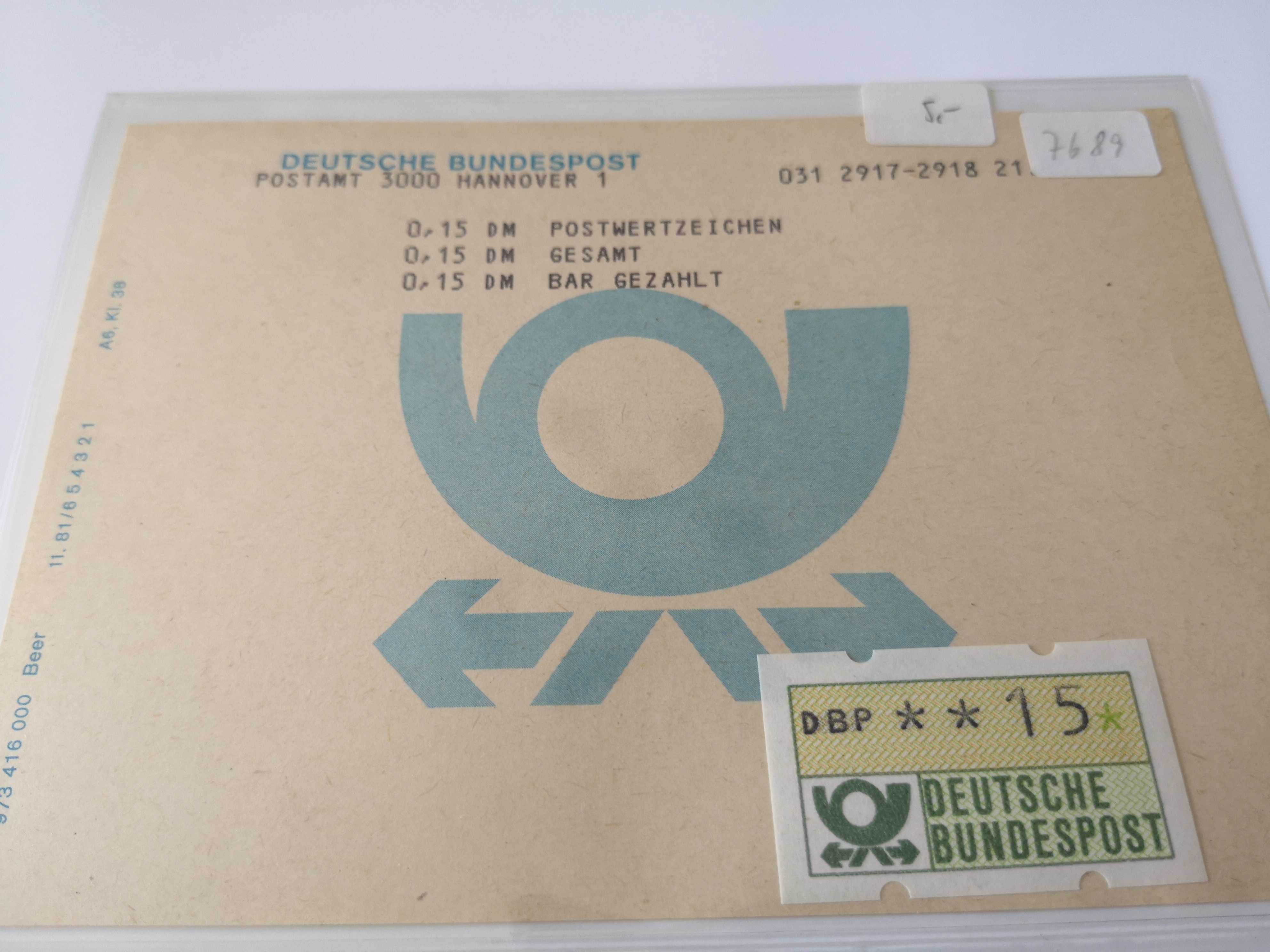 Znaczki z automatu Niemcy Deutsche Bundespost 1984