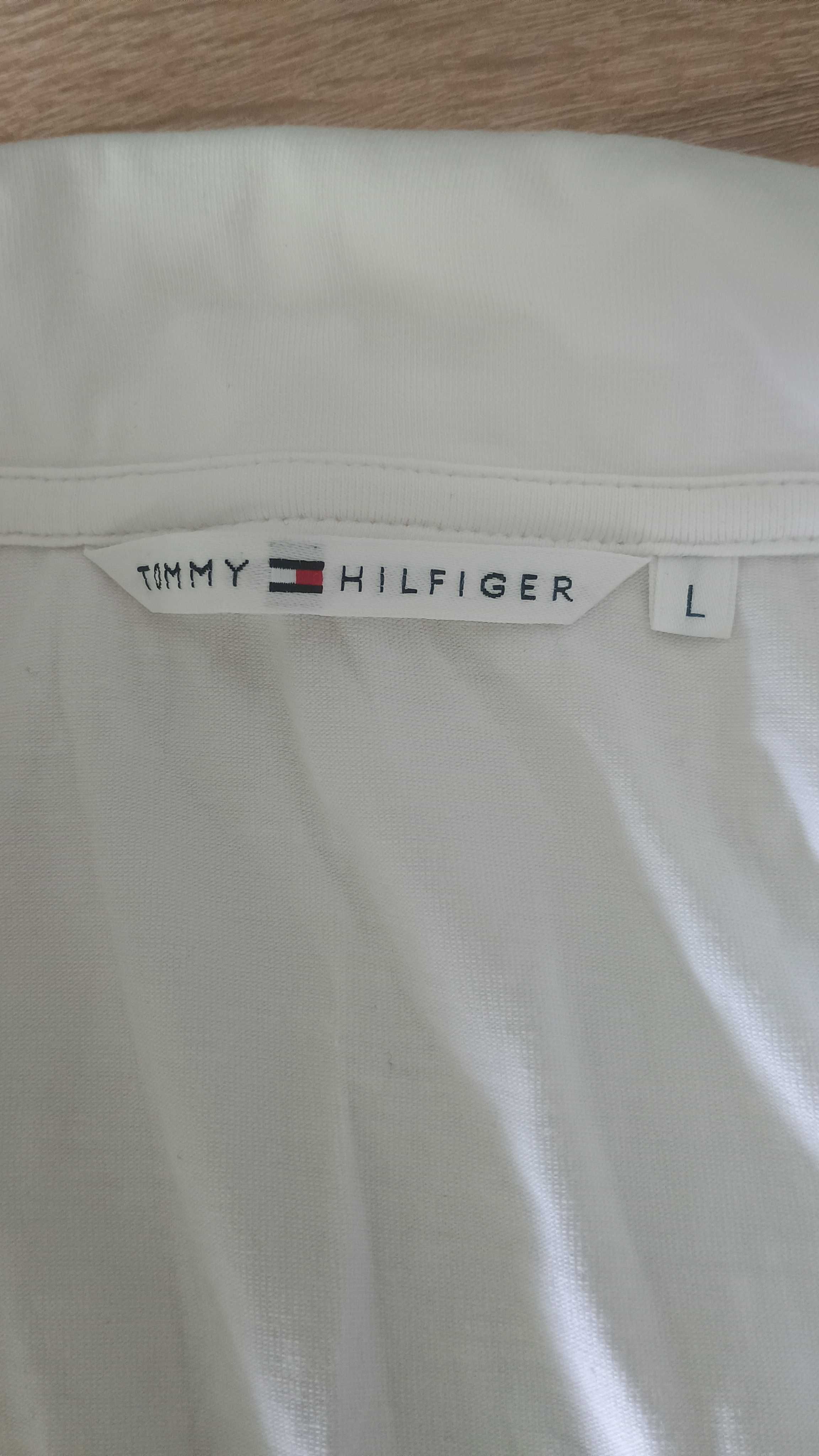 Bluzka biała z kołnierzem Tommy Hilfiger