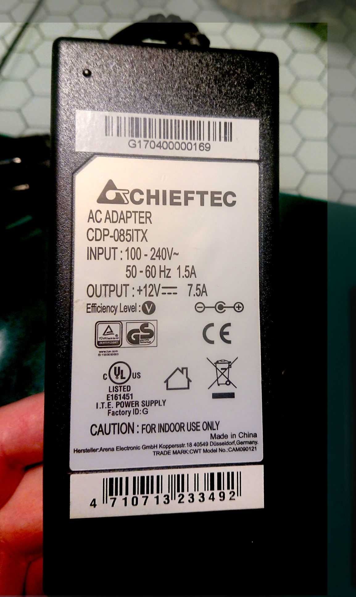 Obudowa ITX Chieftec IX-01B-OP Dokładka MK-35DV Zasilacz DC 85W Stopki