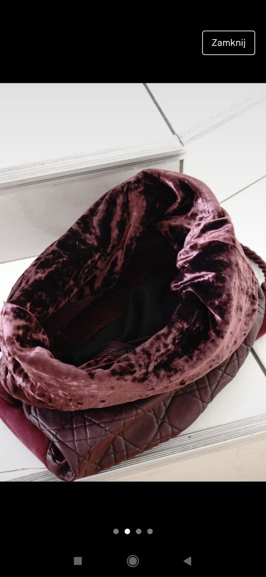 Torba plecak od projektantki skóra zamsz dior