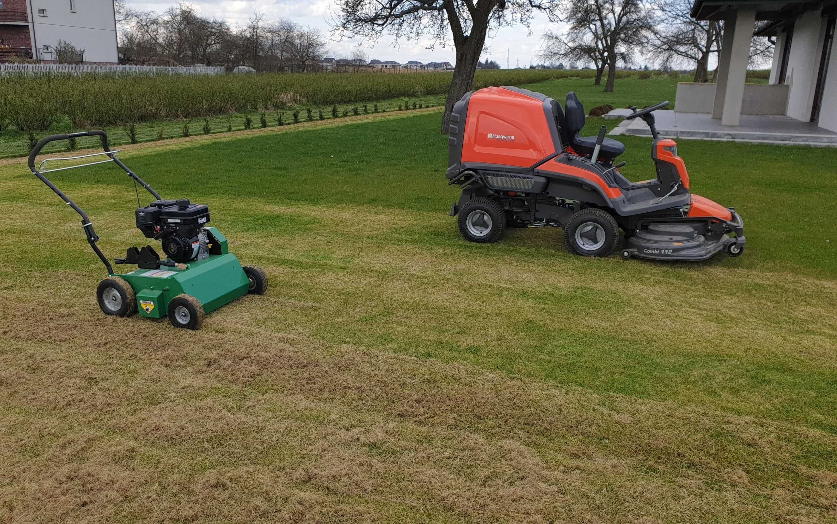 Wynajem Aeratora Aerator rurkowy Aeracja trawników boisk piaskowanie