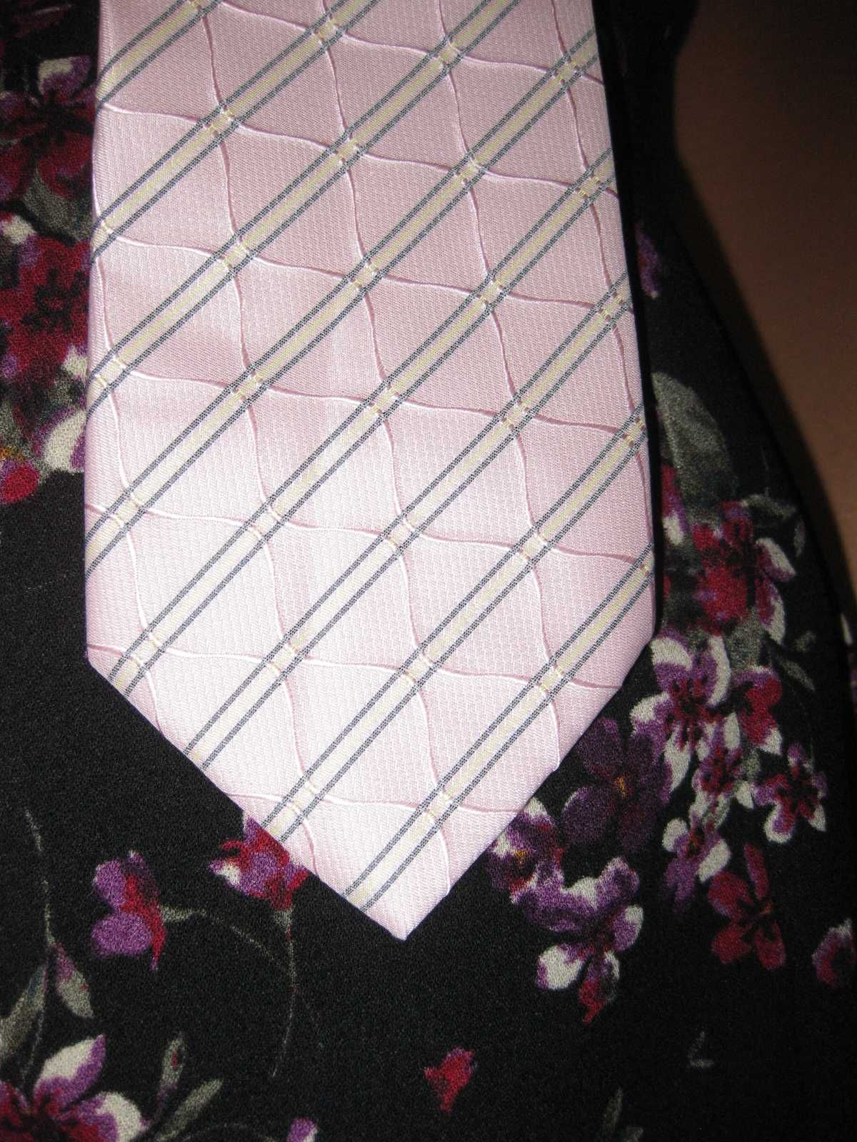 краватка галстук класичний рожевий зелений Viviano Италия