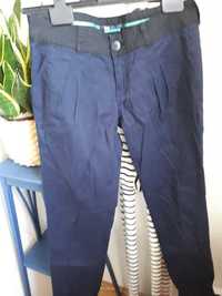 Granatowe, bawełniane spodnie chino, Bershka, r. S/36. Jak nowe!