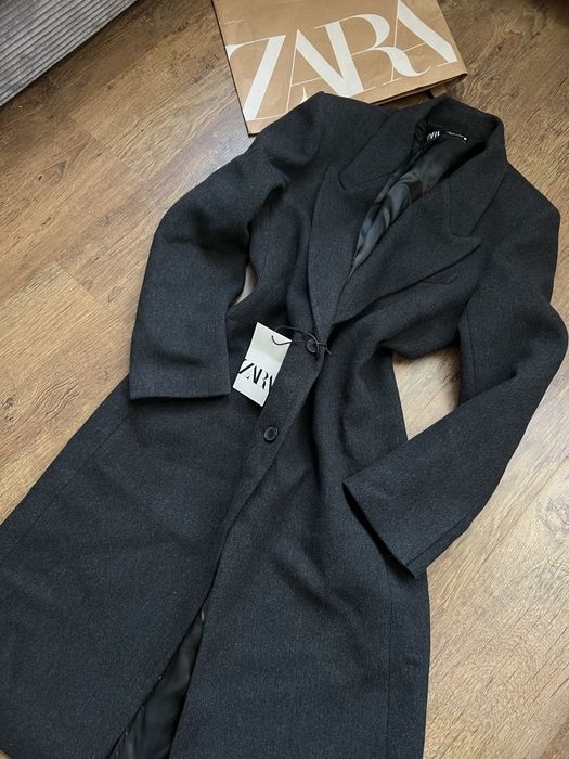 Płaszcz Zara grafitowy oversize M 40 zw collection glamour
