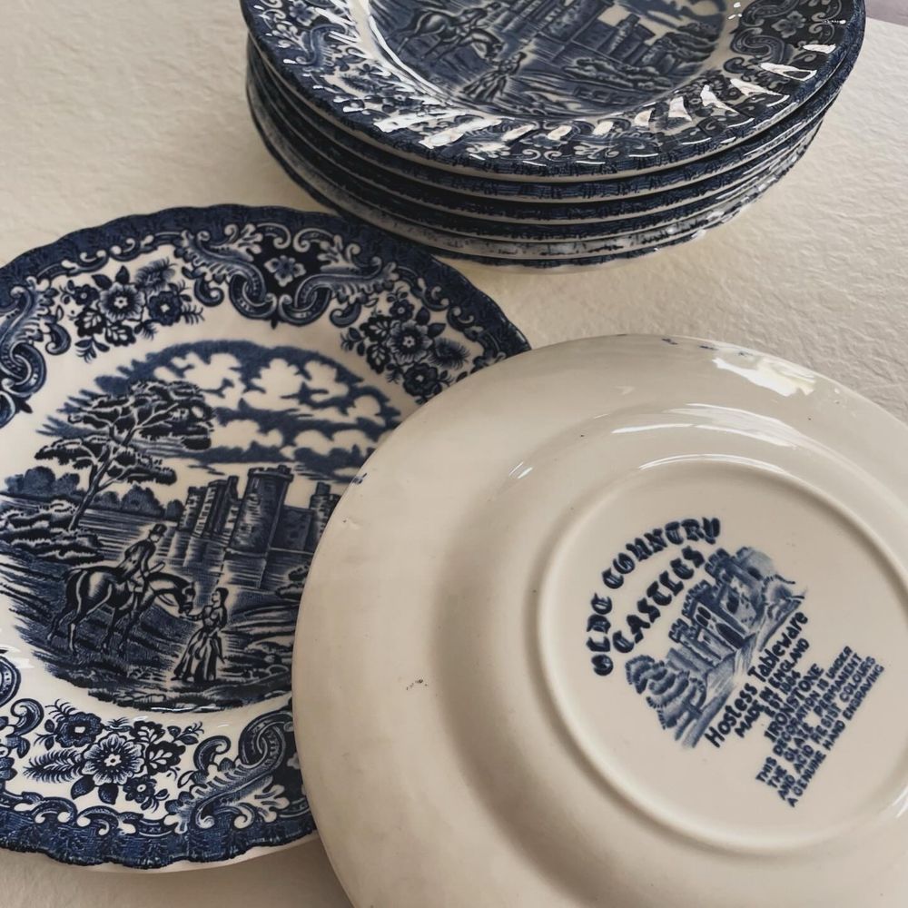 Angielska porcelana 8szt. Komplet VINTAGE zastawa stołowa