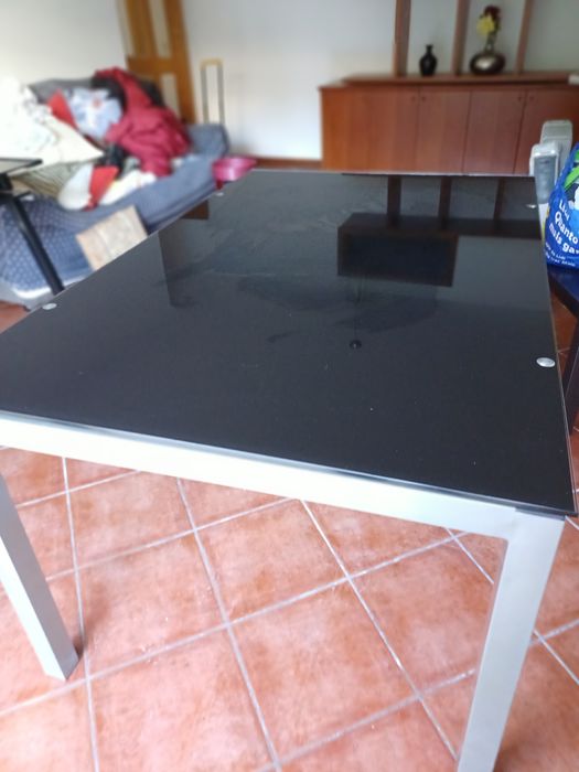 Mesa em vidro, de sala de jantar