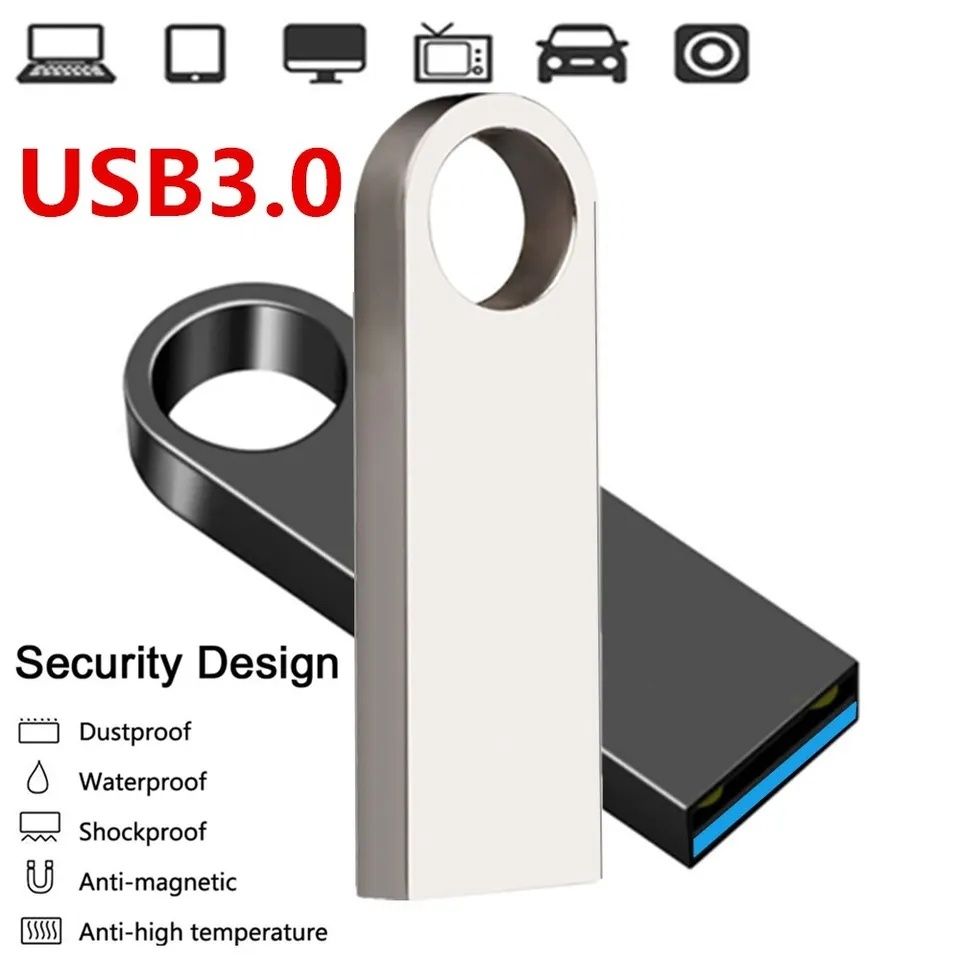 USB 3.0. металлическая высокоскоростная флешка - брелок 64 Гб.