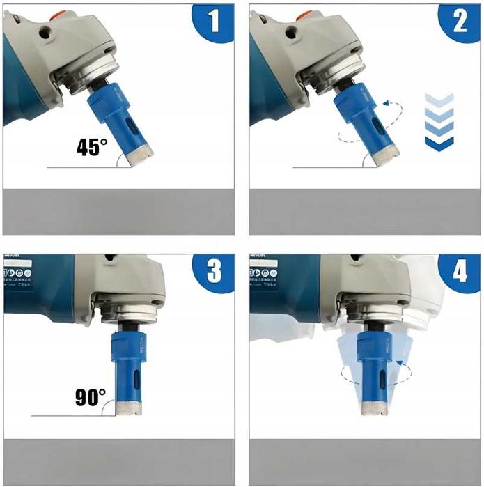 Zestaw Otwornice Koronki Wiertła Diamentowe do Gresu Płytek WALIZKA