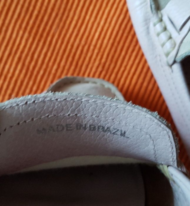 Brazylia, Mokasyny 37/38 (r. 4,5) skora, pudrowy róż, Made in Brasil