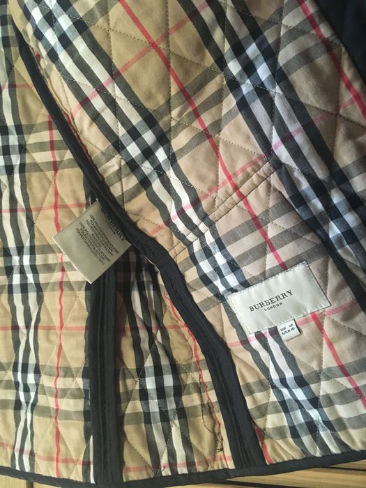 Kurtka burberry czarna m wiosenna jesienna pikowana kratka damska
