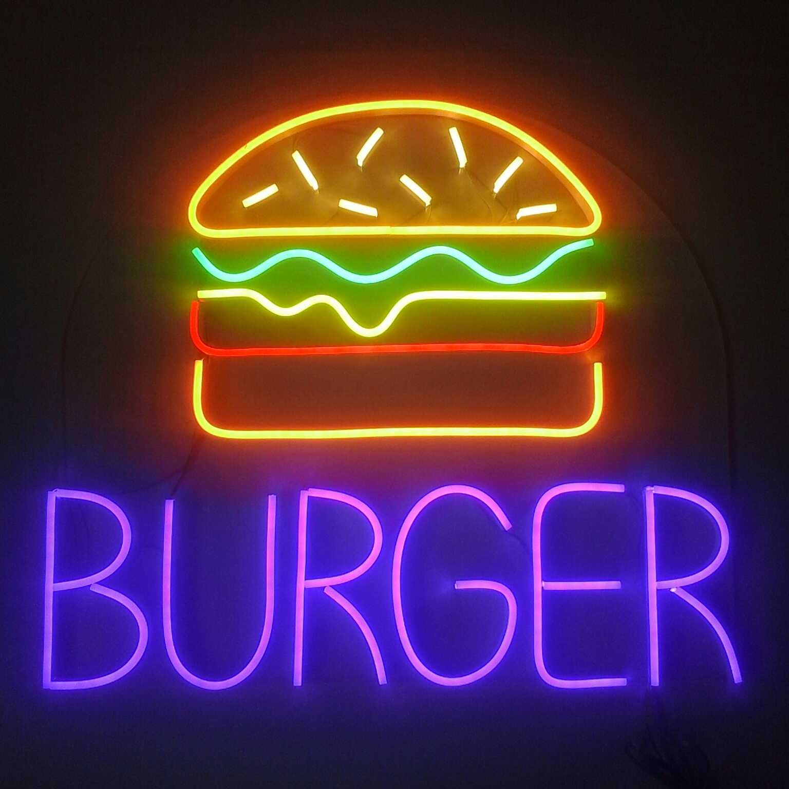 BURGER HAMBURGER neon LED reklama wewnętrzna