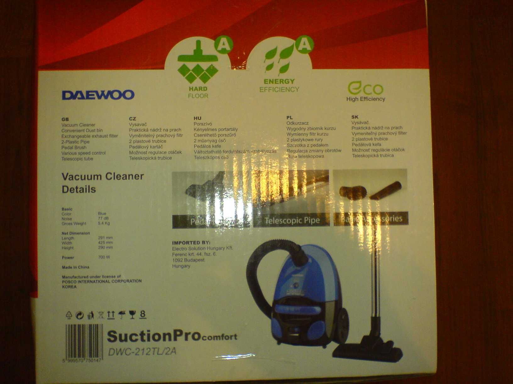 ODKURZACZ DAEWOO suction procomfort GCO DWC-212TL/2A ENERGOszczęd NOWY