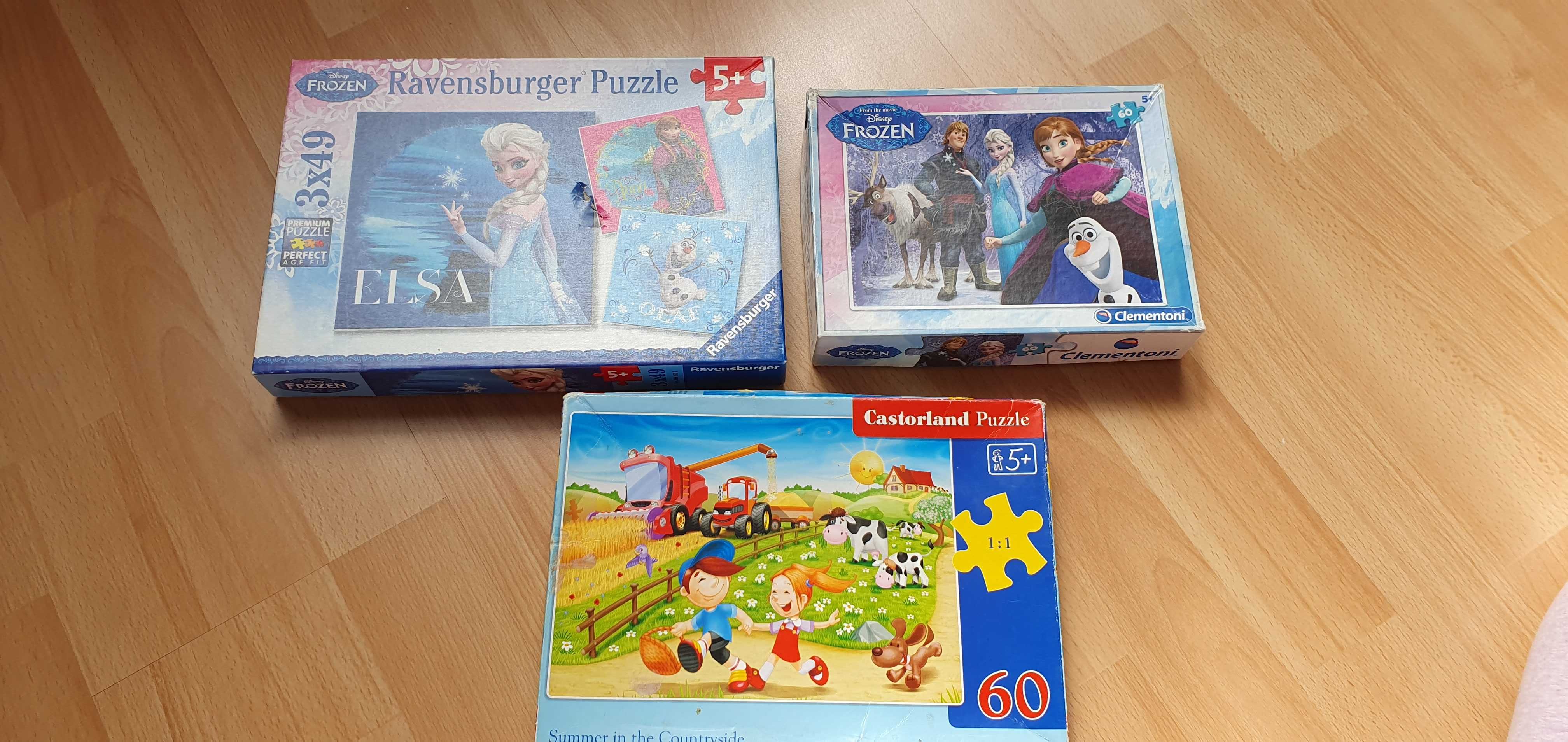 Zestaw trzech pudełek puzzli Frozen, Kraina Lodu