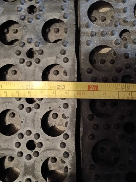 4 Tapetes fortes industriais de borracha para drenagem 59x39cm