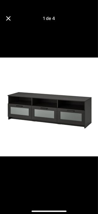 BRIMNES - Móvel TV, preto, 180x41x53 cm. IKEA