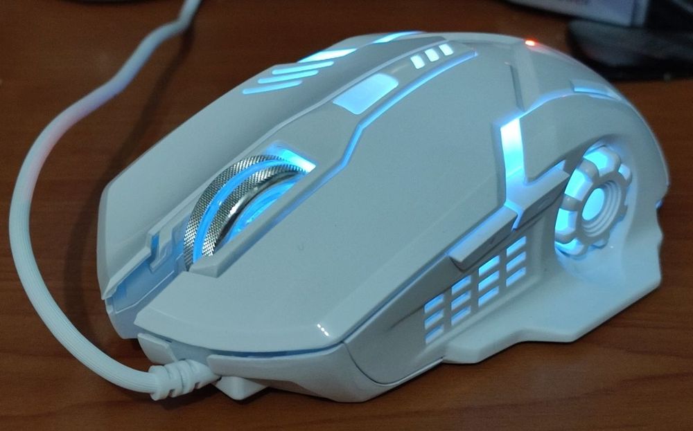 Мишка ігрова провідна | Проводная игровая мышка белая | Игровая мышка