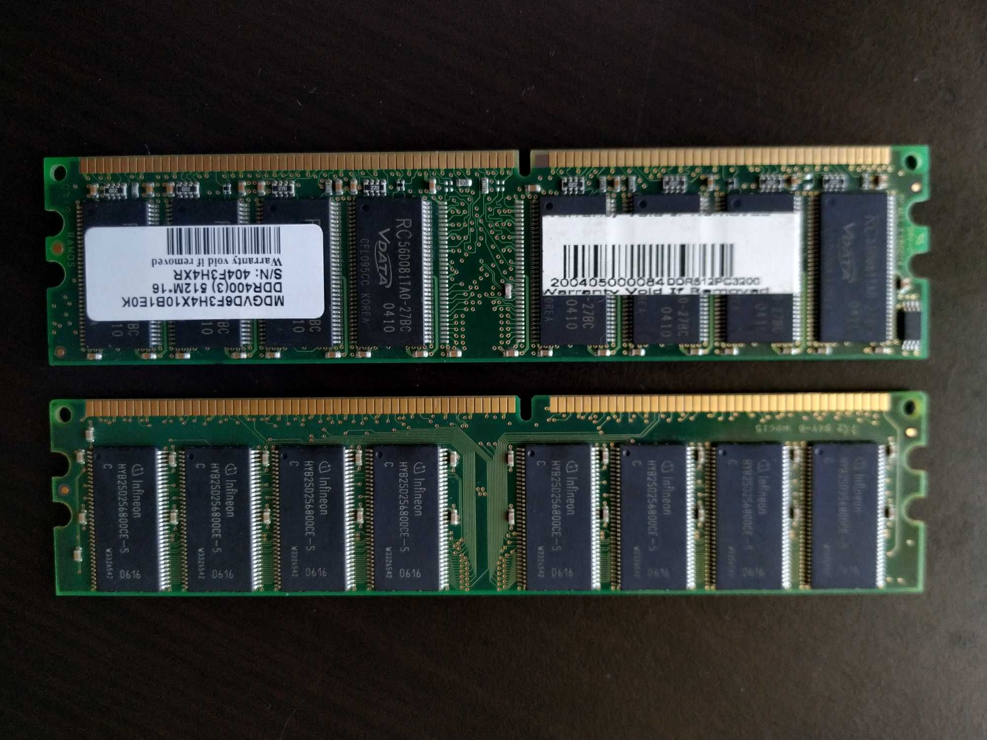 Kingston e VData Kit 2 Memórias RAM DDR400 512MB