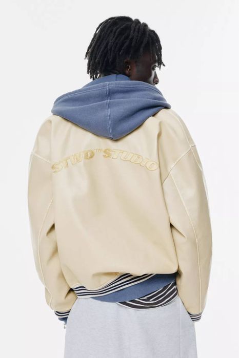 Куртка зі штучної шкіри з вишитим логотипом STWD s l