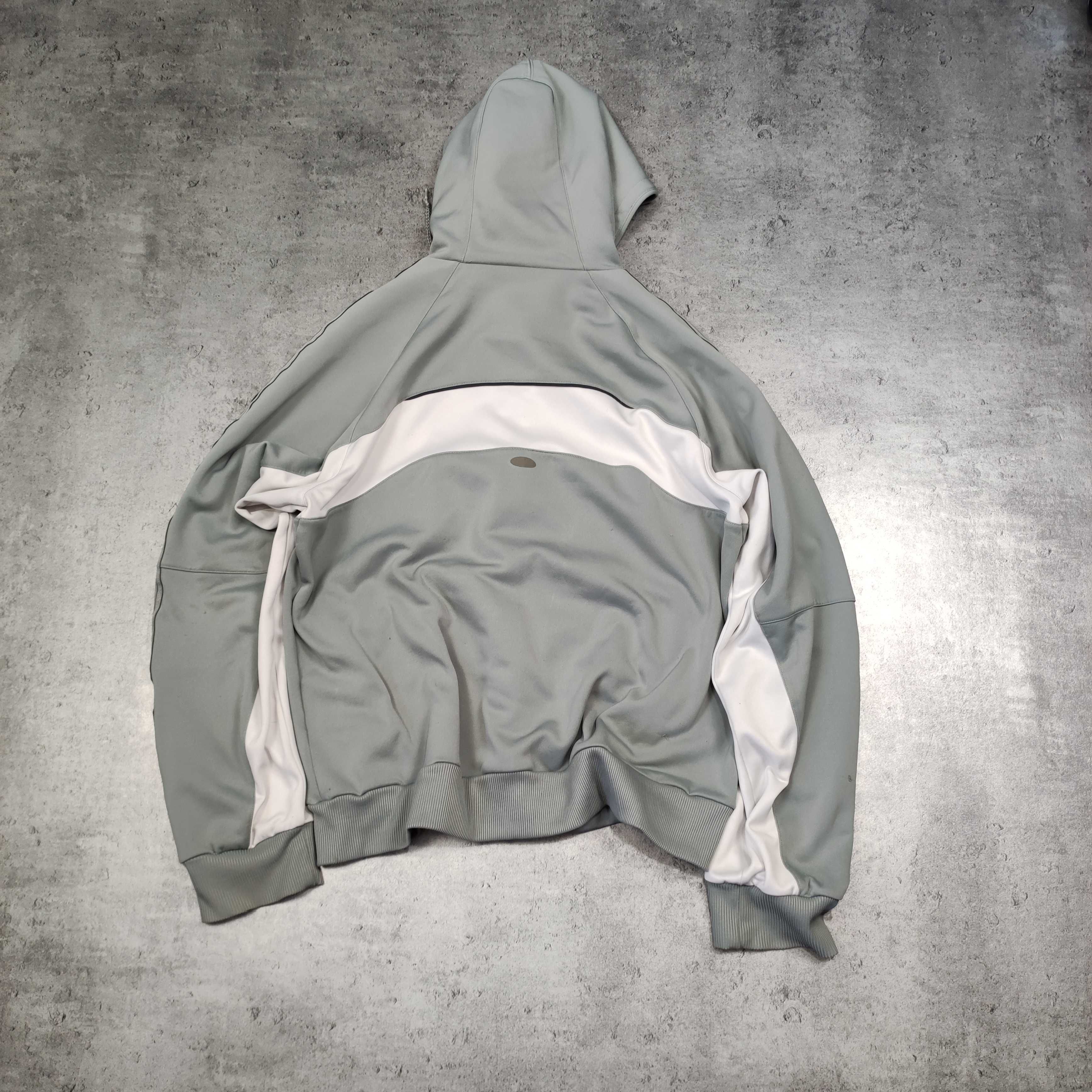 MĘSKA Retro Bluza z Kapturem Hoodie Rozpinana Adidas Szara Małe Logo