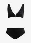 B.P.C bikini czarne trójkątne miseczki z figami ^38