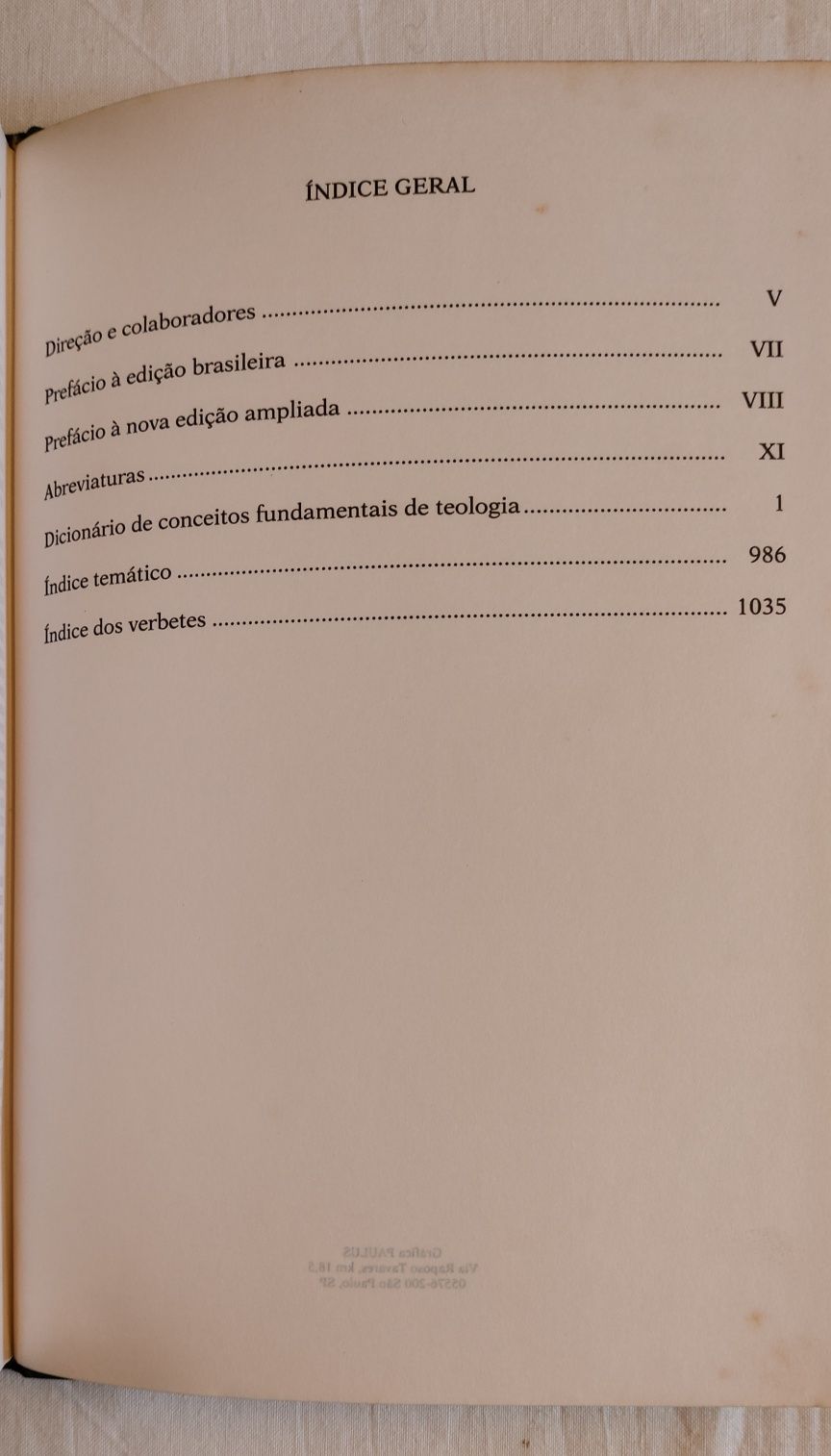 Dicionário De Conceitos Fundamentais De Teologia