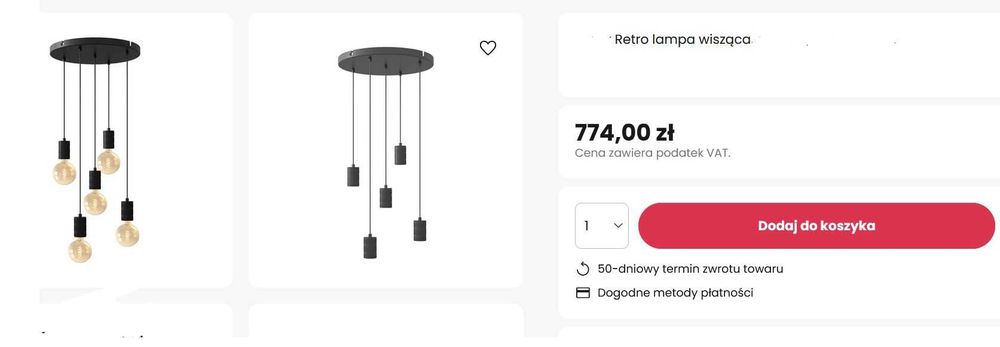 Lampa wisząca retro vintage