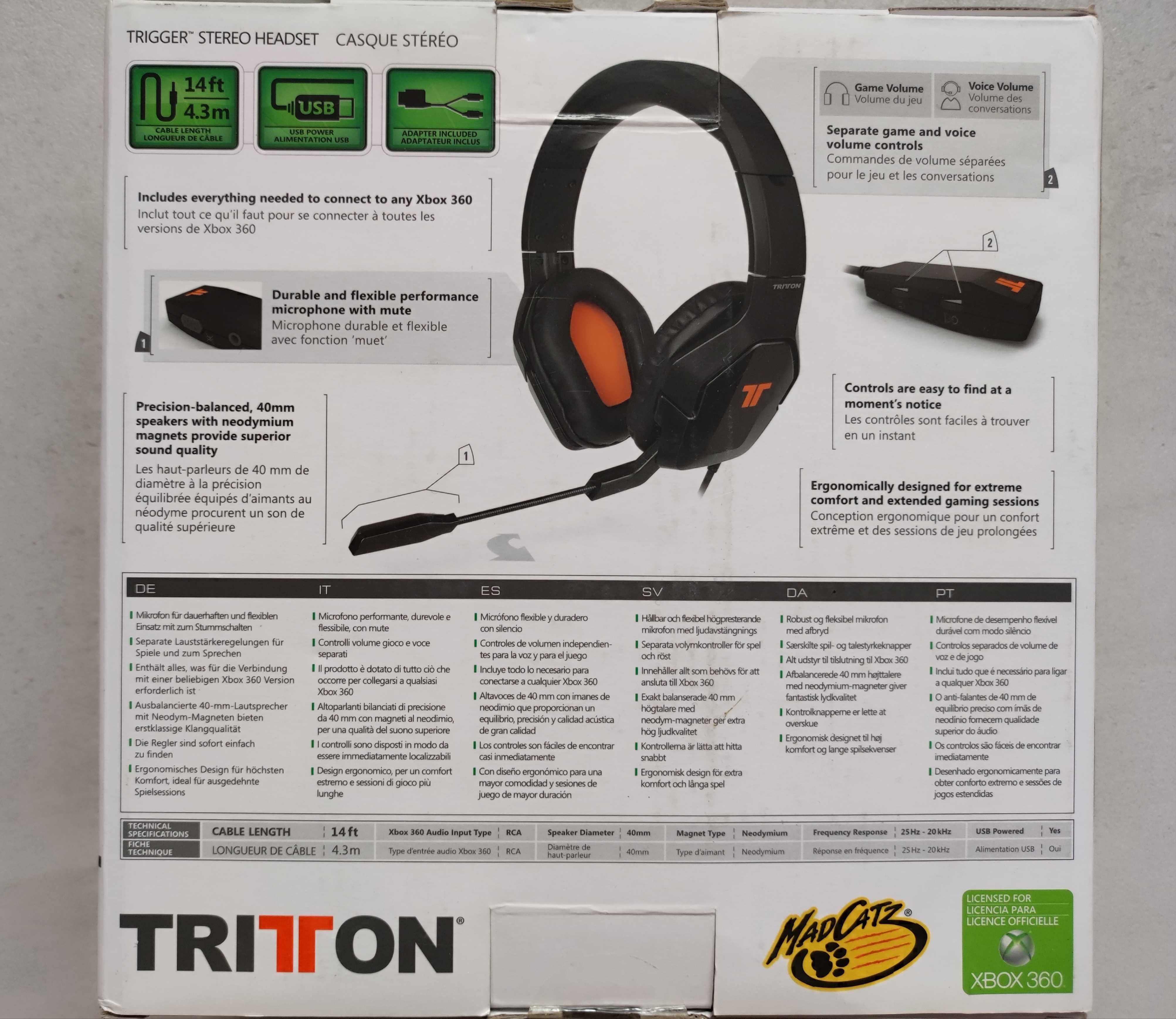 Słuchawki/Zestaw słuchawkowy Mad Catz Tritton Trigger do XBOX 360