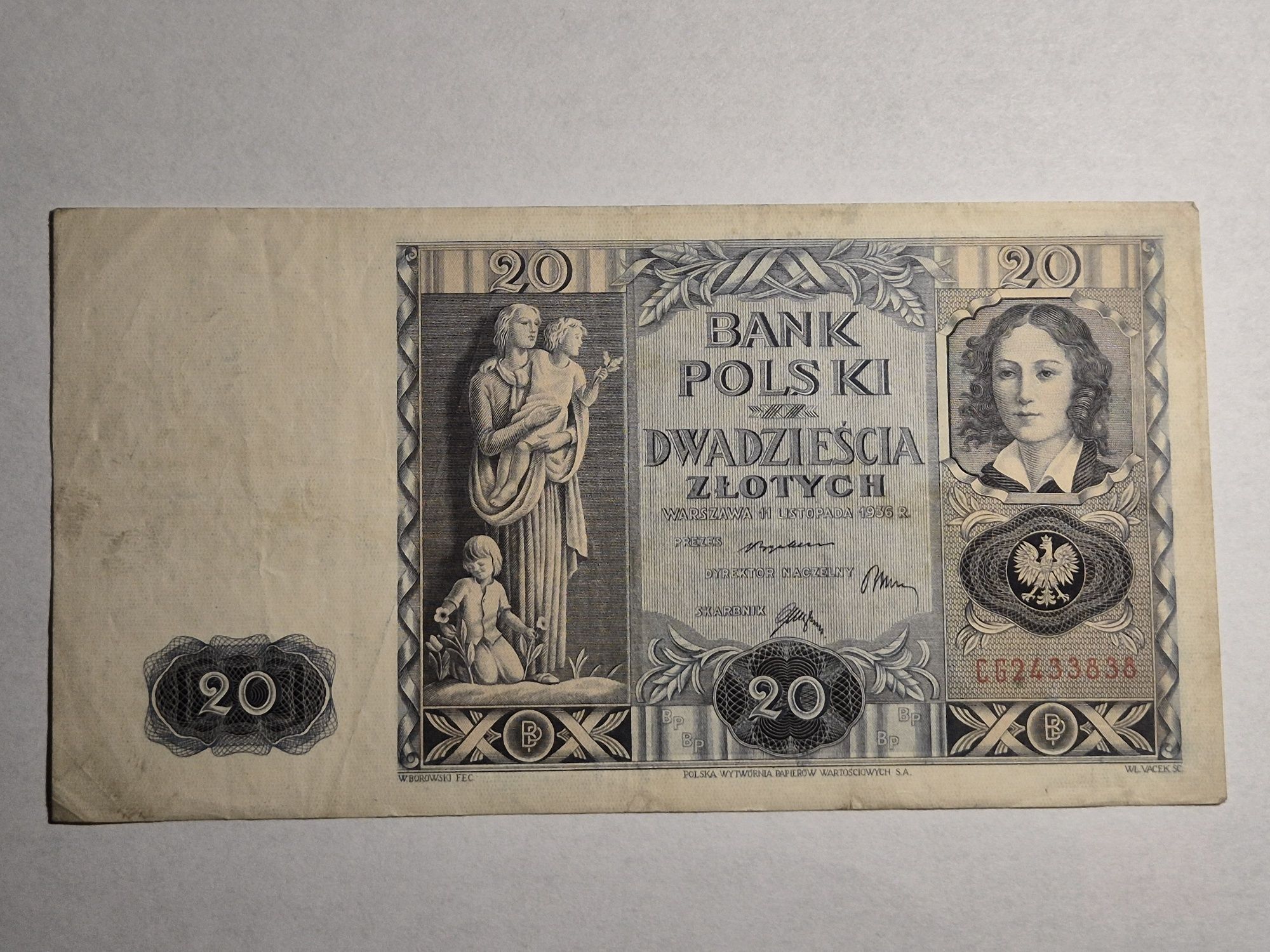 Banknot 20zł 1936