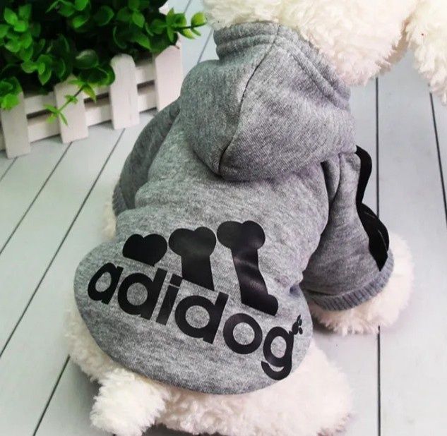 Bluza adidog, ubranko dla psa lub kota rozm M szara