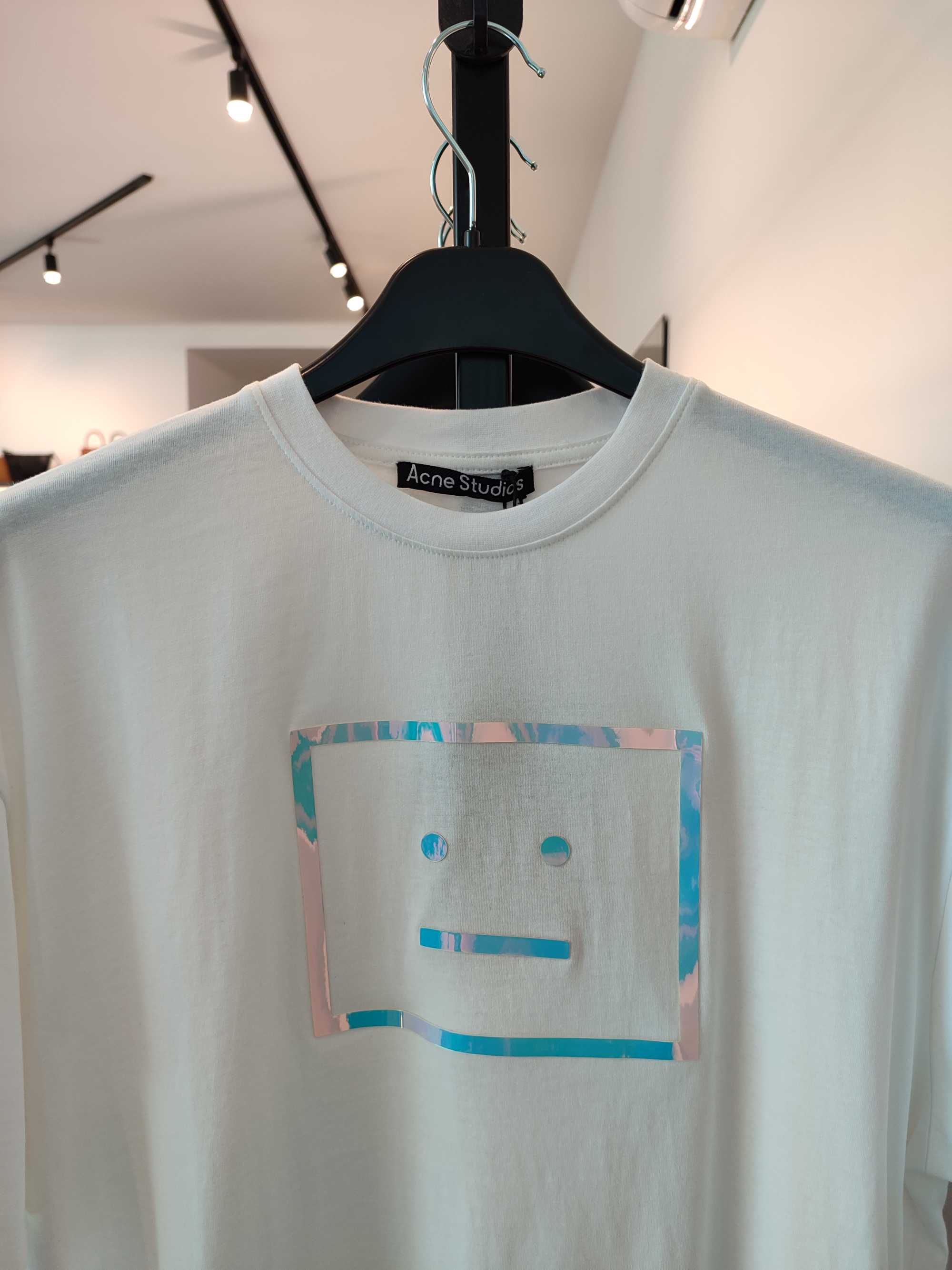 Футболка Acne Studios Exford Metallic Face Patch T-Shirt White