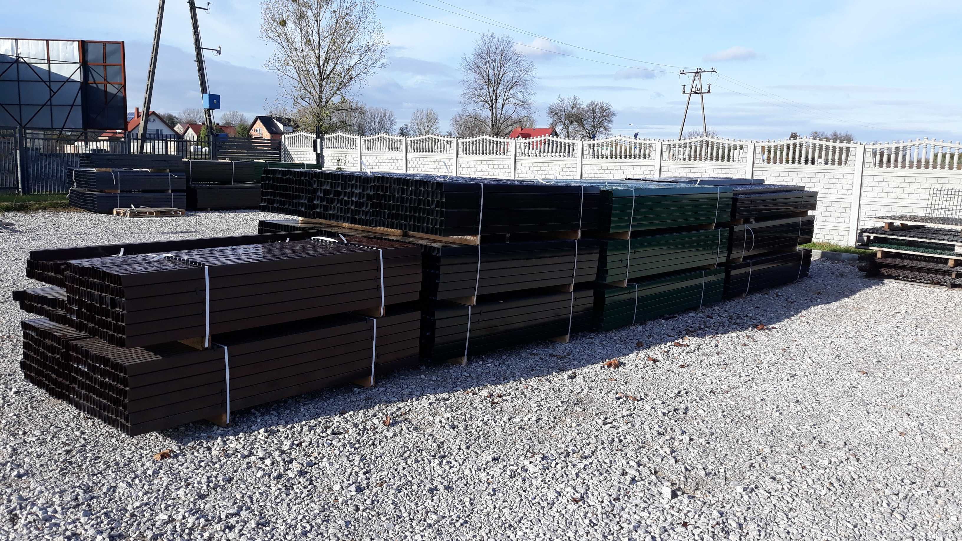 Słupek ogrodzeniowy ocynkowany+malowany proszkowo RAL 60x40 2200mm