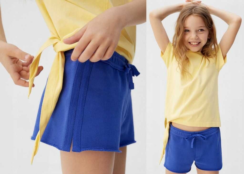 Mango bawełniane spodenki szorty w kolorze kobaltu 11 12 lat