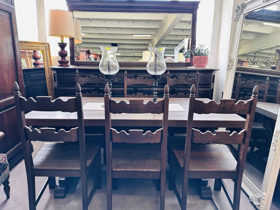 Do klimatycznego wnętrza :) Stół z 6 krzesłami SZCZOTKOWANE DREWNO DĄB