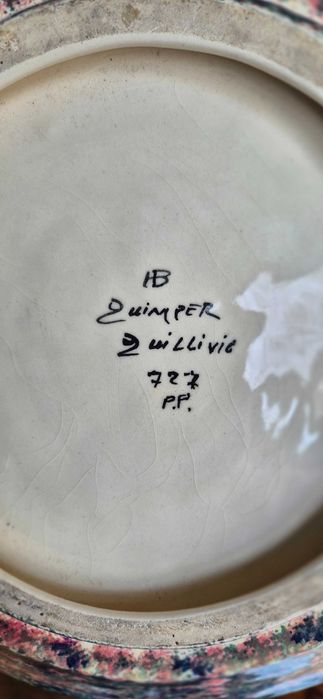 Talerz patera HB Quimper Quillivic
ceramika szkliwiona lata 50 XXw.